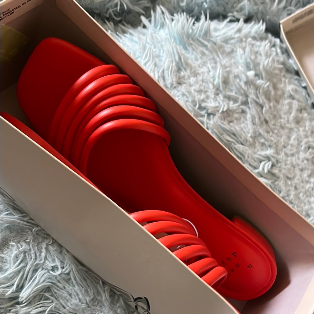 A New Day Orange Ribbed Slip-On Sandals - Picture 15 of 16